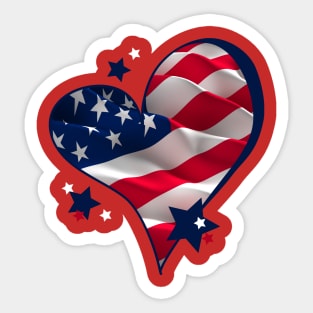 PATRIOTIC HEART Sticker